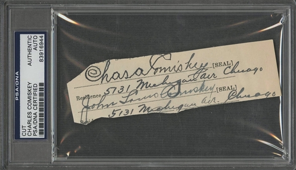 Charles Comiskey and John Comiskey Dual Signed Cut (PSA/DNA)